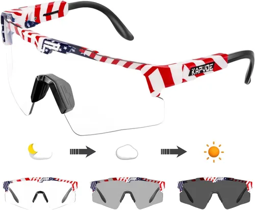 Miniatura 12 de KAPVOE Gafas de ciclismo fotocromáticas Gafas de sol deportivas de bicicleta de montaña Gases transparentes MTB Gafas hombres mujeres Bicicletas