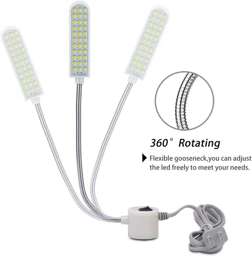 Miniatura 2 de Luz para máquina de coser (36 LED), luz de trabajo de cuello de cisne con base de montaje magnética, luz blanca suave para tornos, prensas