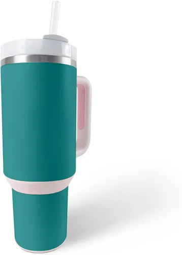 Miniatura 31 de MightySkins Skin - Vaso de vinilo compatible con Stanley The Quencher H2.0 FlowState de 40 onzas, color turquesa sólido, funda protectora, duradera