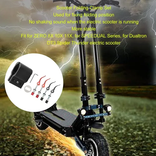Miniatura 6 de Alomejor Cerradura de scooter eléctrico, palanca de liberación rápida, abrazadera resistente con llave hexagonal, cerradura de seguridad