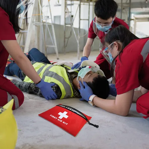 Miniatura 5 de 12 piezas Mini Kit de primeros auxilios Bolsa de almacenamiento vacía con cierre para emergencias en casa, oficina, automóvil, al aire libre, barco
