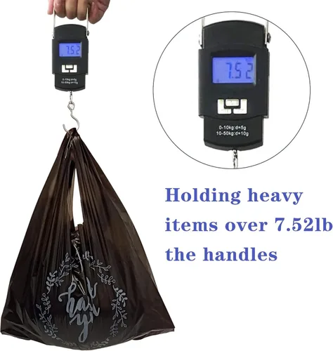 Miniatura 4 de TOSPARTY 100 bolsas negras de agradecimiento para camisetas, bolsas de plástico a granel para restaurantes, 8.7 x 4.1 x 11.6 pulgadas