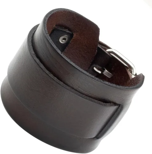 Miniatura 8 de Jovivi Cutom - Pulsera de cuero Punk personalizada para hombres y mujeres, color negro y marrón ancho, de cuero genuino, correa para cintura