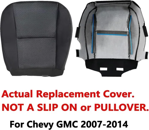Miniatura 3 de SecosAutoparts Funda de asiento de tela inferior del lado del conductor negra compatible con Chevrolet Silverado 1500 2500 3500 GMC Sierra Tahoe