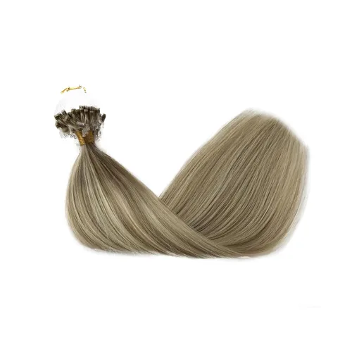 Miniatura 24 de Extensiones de cabello cosidas de cabello humano real, balayage de negro brillante a rubio dorado, paquete de extensiones de cabello humano