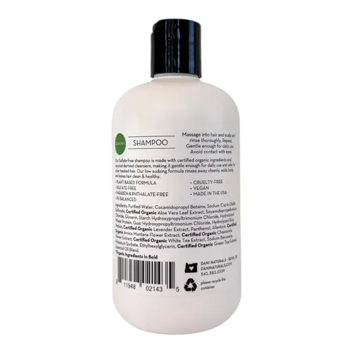 Miniatura 2 de DANI Naturals Bamboo Bergamota Champú sin sulfato, vegano, hidratante, espesa e hidrata, 12 onzas líquidas