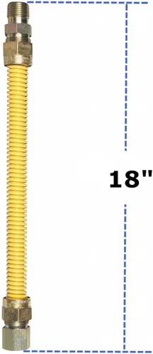 Miniatura 6 de EZ-Fluid 18 pulgadas SS corrugado amarillo epoxi recubierto 3/4 pulgadas MIP x 3/4 pulgadas FIP línea flexible de gas, manguera de suministro