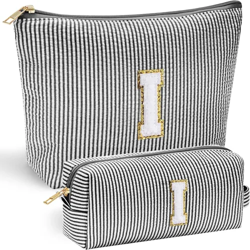 Miniatura 34 de YOOLIFE Regalos del Día de la Madre para mujeres, bolsa de maquillaje con inicial, bolsa de cosméticos, bolsa de maquillaje de viaje, regalos Rosado