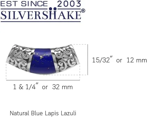 Miniatura 15 de Silvershake Colgante de diapositiva con incrustaciones de filigrana de plata de ley 925 chapada en oro blanco