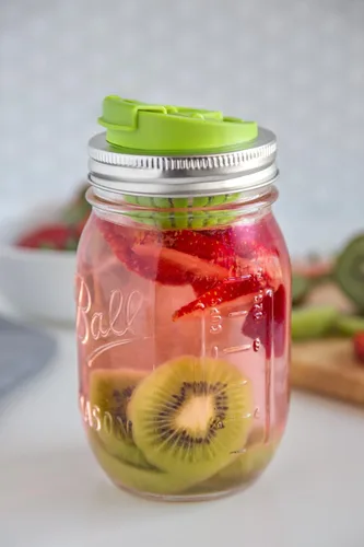 Miniatura 5 de Jarware Tapa de infusión de frutas para frascos Mason de boca regular, color verde (paquete de 2)