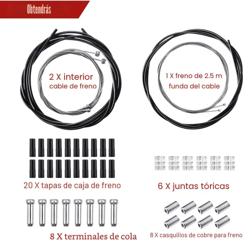 Miniatura 3 de Línea de transmisión universal de bicicleta Cambio de bicicleta Cable y cable de freno Kit para reparación de bicicletas de montaña
