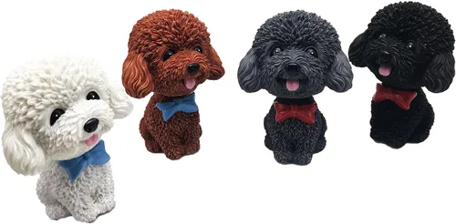 Miniatura 6 de IBWell Mini perro con cabeza de resina, para decoración de tablero de tablero de tablero de auto