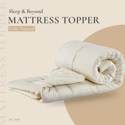 Miniatura 2 de Sleep & Beyond My Topper - Cubrecolchón de lana, funda de percal de algodón cómodo para todo el año, lavable, transpirable, alivio de presión, sueño