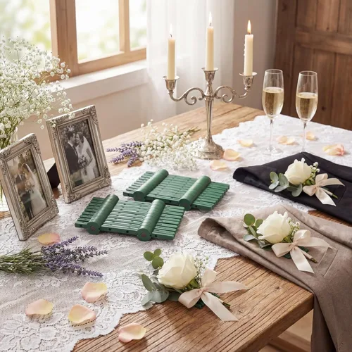 Miniatura 4 de WILLBOND 30 pares de imanes florales para boutonniere, broches de ramillete magnéticos para ramilletes de novia hechos a mano, ramilletes de boda