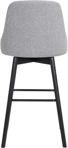 Miniatura 7 de Armen Living Sicily Modern Farmhouse Taburete giratorio de madera negra de 30 pulgadas de altura de asiento para encimera de isla de cocina en tela