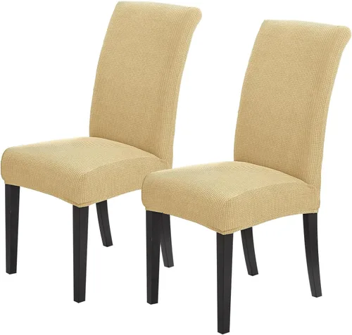 Joccun Fundas para Sillas de Comedor Juego de 2, Fundas Elásticas para Sillas de Comedor Fundas para Sillas de Comedor Protector de Asiento, Funda