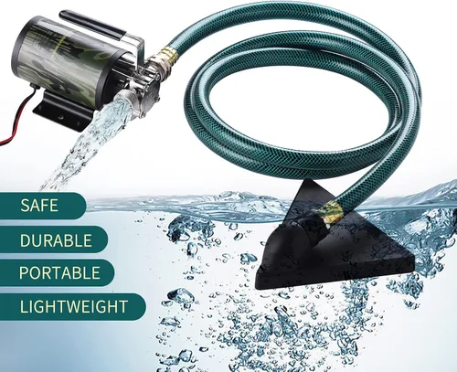 Miniatura 4 de TIGEROAR Bomba de agua de 12 V, bomba de transferencia de agua de 330 GPH RV estanque de lluvia con manguera de bomba de succión de 6 pies y kit
