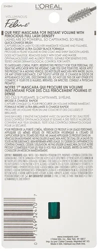 Miniatura 3 de Máscara de pestañas lavable Voluminous Feline de L'Oréal Paris, 0.27 onzas líquidas, Blackest Black Negro