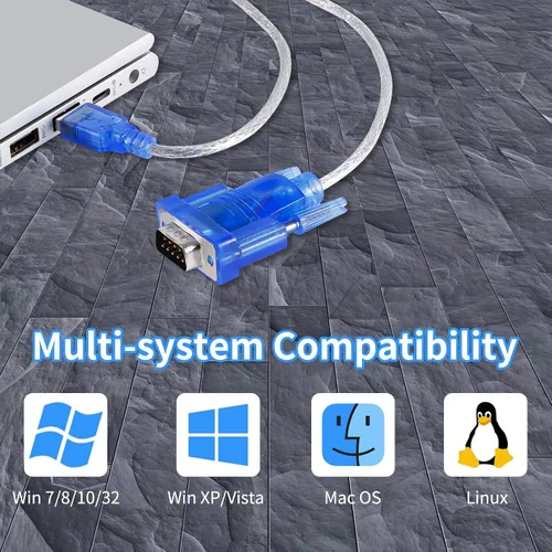 Miniatura 7 de Adaptador USB 2.0 a Serial DB-9 RS232, Windows 7/8/10/11/32/64/XP/RS232 al convertidor USB
