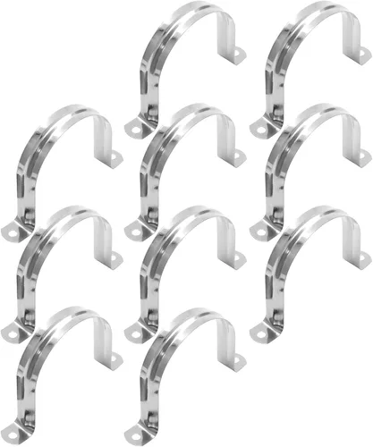 Miniatura 9 de Bonsicoky 5 correas de tubo rígido M100, 4 pulgadas de acero inoxidable con 2 agujeros para cable U abrazadera de tubo para fijación de tuberías