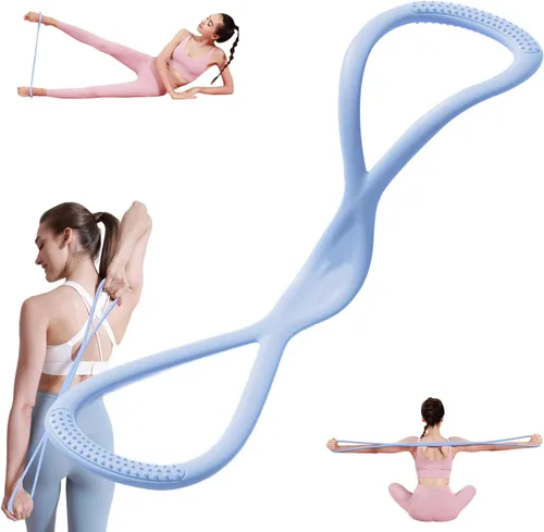 Figura 8 Banda de resistencia para mujeres y hombres, banda de ejercicio con asas antideslizantes, equipo de fitness para gimnasio en casa para