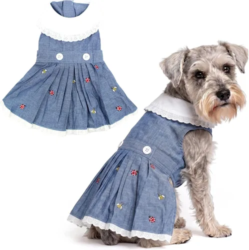Miniatura 92 de Parisian Pet Chambray - Vestido para perro - Ligero sin mangas para perro, niña, talla XS Chambray en general