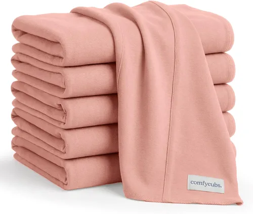 Miniatura 27 de Comfy Cubs - Juego de 10 paños para eructos de bebé - Grandes, 6 capas, 100% algodón ultraabsorbente para baba, saliva y desordenes de bebés recién