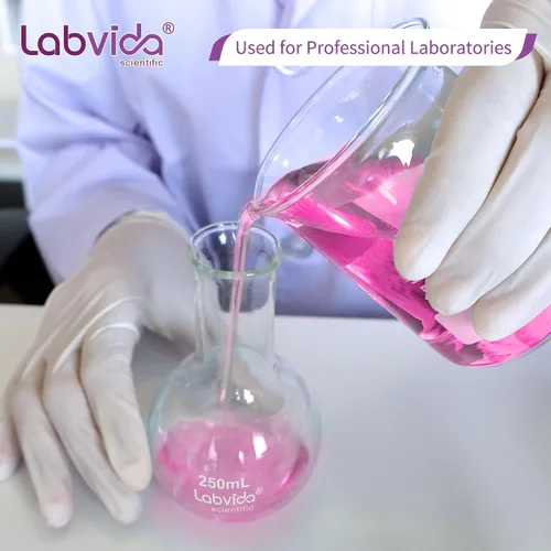 Miniatura 3 de 4pcs de frascos de ebullición de vidrio de fondo plano, Vol.8.5 fl oz, vidrio de borosilicato 3.3, LVD001