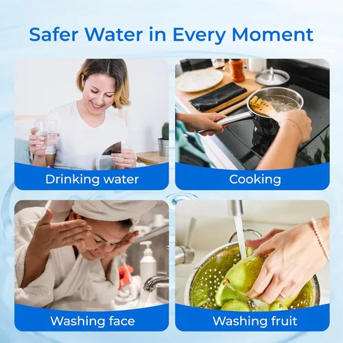 Miniatura 8 de Waterdrop Cartucho de filtro de agua de carbón CTO para toda la casa de 2.5" x 10", filtro de agua de sedimento de carbón de 1 micrón, repuesto