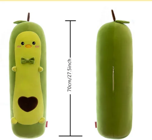 Miniatura 3 de OUKEYI Bonito juguete de aguacate verde de peluche largo para niños, almohada rellena de aguacate, lindo juguete de peluche (27.6 in/27.5 pulgadas)