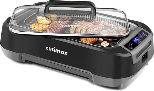 Miniatura 10 de CUSIMAX Parrilla sin humo, parrilla eléctrica para interiores, parrilla BBQ coreana de 1500W con parrilla extraíble antiadherente/placa de plancha