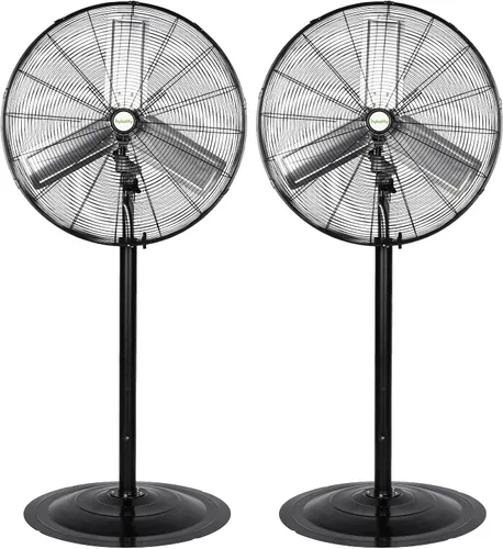 Miniatura 15 de hykolity Ventilador oscilante de pedestal de alta velocidad de 18 pulgadas con 3 velocidades, ventilador de metal resistente de 3850 CFM con aspas
