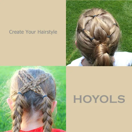 Miniatura 6 de HOYOLS Bandas de goma negras pequeñas de 1/2 pulgada para ligas para el cabello, elásticas, mini trenzas para bebés, niñas, bebés, niños, cabello