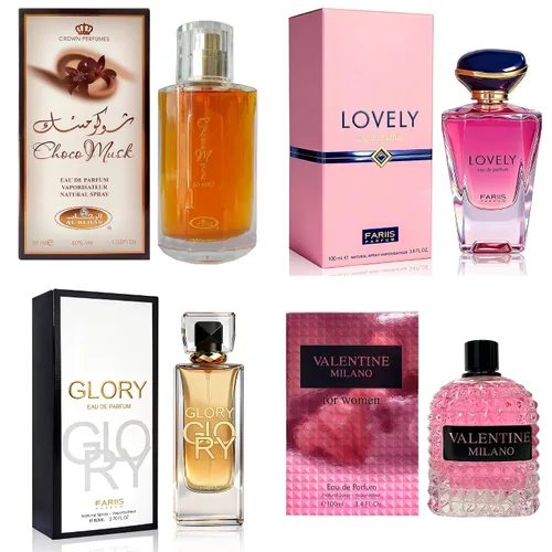 Miniatura 20 de AFLUXE Set de perfume para mujer, 4 piezas, colección Eau De Parfum de larga duración, almizcle Choco/Milano Mujer/6pm Rosa/7AM Fresh