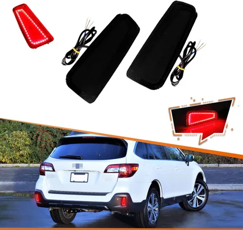 Miniatura 7 de ADIIL Reflector de parachoques trasero, luces de freno traseras LED rojas, luces antiniebla para 15-20 Subaru Outback Reflectores de parachoques