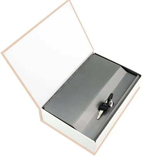 Miniatura 5 de Caja fuerte para libros de 9.5 x 6.3 x 2.3 pulgadas y 1.4 libras con cerradura de llave, caja fuerte oculta, mariposa de metal