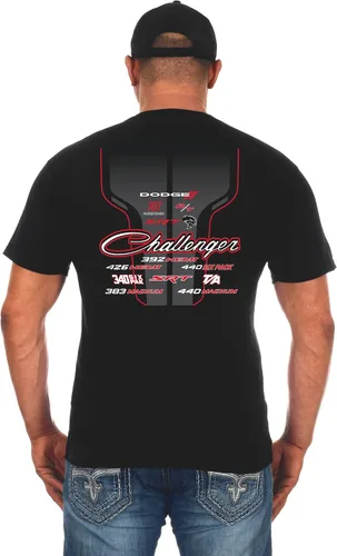 Miniatura 4 de Mens Dodge Challenger playera con la exclusiva Bandera Americana Pegatina
