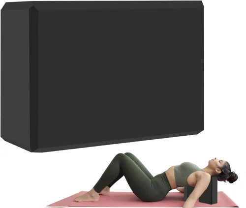Bloque de yoga – Espuma EVA de soporte sin látex – Superficie suave antideslizante con bordes biselados para yoga, pilates, meditación – Accesorios