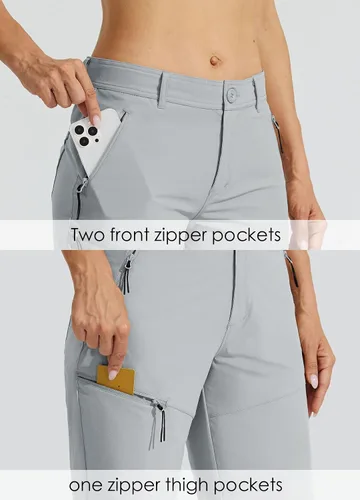 Miniatura 3 de Willit Pantalones cortos largos de senderismo para mujer de 10 pulgadas, de secado rápido, atléticos, de verano, con bolsillos