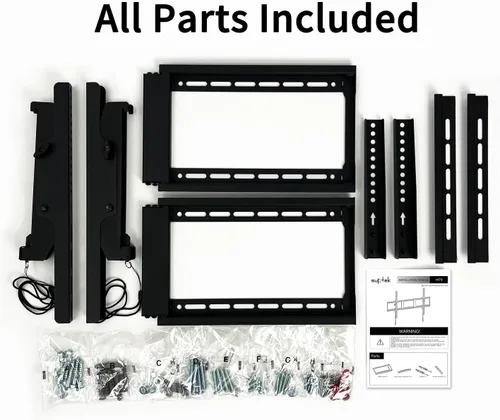 Miniatura 9 de Suptek Soporte de pared fijo resistente para televisores de 55 a 100 pulgadas, 265 libras, se adapta a 3 pernos de 16 pulgadas y 2 pernos de 18 o 24