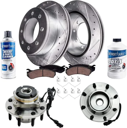 Miniatura 75 de Detroit Axle - Rotores de freno para Ford 2013-2019 Explorer Taurus Flex Lincoln MKT MKS, rotores de freno de disco ranurados perforados de repuesto