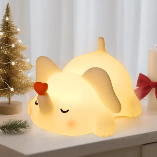 Miniatura 9 de Luz nocturna de oso para guardería, lámpara de noche de bebé recargable de silicona suave con atenuación de 3 niveles, control táctil, temporizador