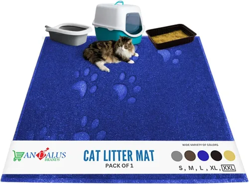 Miniatura 22 de Andalus Tapete Pequeño para Arena de Gatos, Paquete de 1 - Impermeable, Antideslizante y Fácil de Limpiar, Tapete para Caja de Arena de Gatos