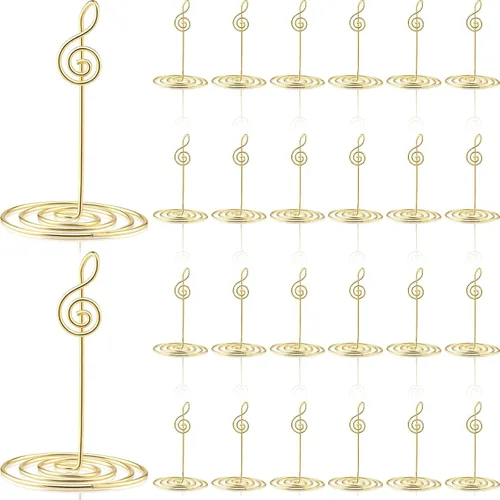 Miniatura 8 de SiliFine 24 soportes para fotos de lazo rosa, soporte para clips de fotos de 1.96 x 1.45 pulgadas, decoración de lazo rosa, soporte para tarjetas