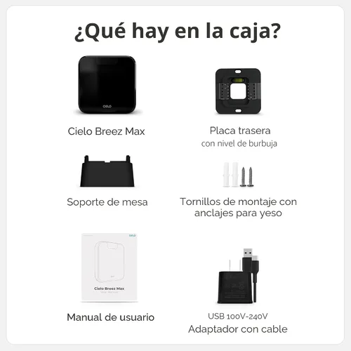 Miniatura 3 de Breez Max Smart AC Controller AHR Producto del año Termostato WiFi para mini split, ventana, bomba de calor portátil de CA/calor Tecnología Negro