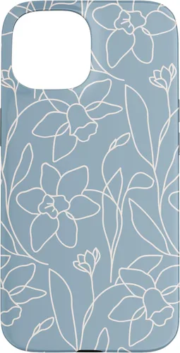 Miniatura 6 de Poppy Flower Line Art Modern Leaves Boho Light Blue Case for iPhone 17