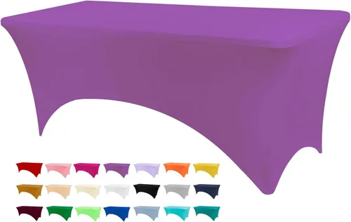 Miniatura 11 de BDDC - Fundas de mesa para mesas de 6 pies, manteles elásticos lavables y resistentes a las arrugas de color azul real de 6 pies para eventos