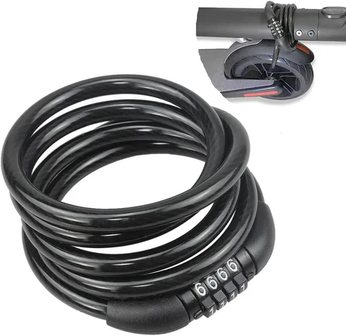 SEWAY Cable de bloqueo de scooter para Xiaomi Mijia M365 Serie ES, Cerraduras de combinación de bicicleta, cerradura de cadena en espiral, núcleo