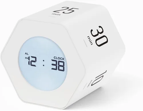 Miniatura 12 de mooas Reloj Cubo Multi-Hexágono, Reloj Digital, Temporizador Pomodoro, Pantalla Retroiluminada Modo 12/24H Contador de Tiempo Ascendente
