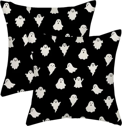 Miniatura 40 de AGAYNA Juego de 2 fundas de almohada decorativas con diseño de acuarela verde salvia para árbol de Navidad de 16 x 16 pulgadas, para sofá, invierno